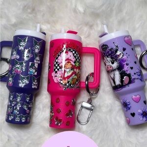 Cartoon character Mini Tumbler Keychains